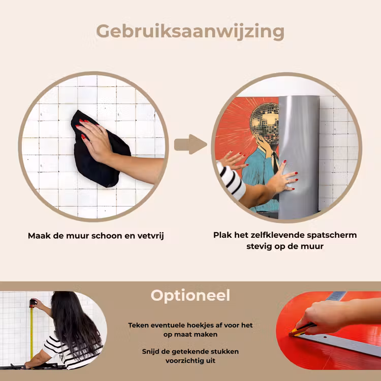 Spatscherm keuken - Vrouw - Retro - Discobal - Kus — 8