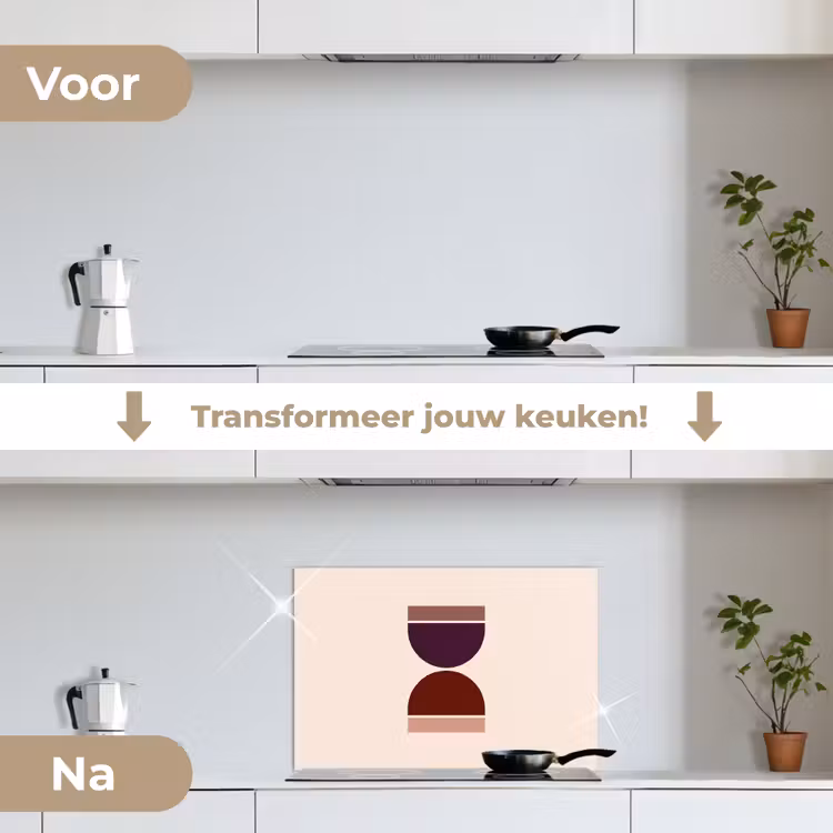 Spatscherm keuken - Zandloper - Symmetrisch - Rood - Paars — 3