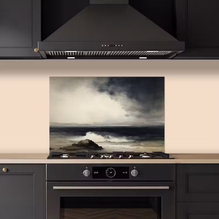 Spatscherm keuken - Zee - Rotsen - Storm — 2