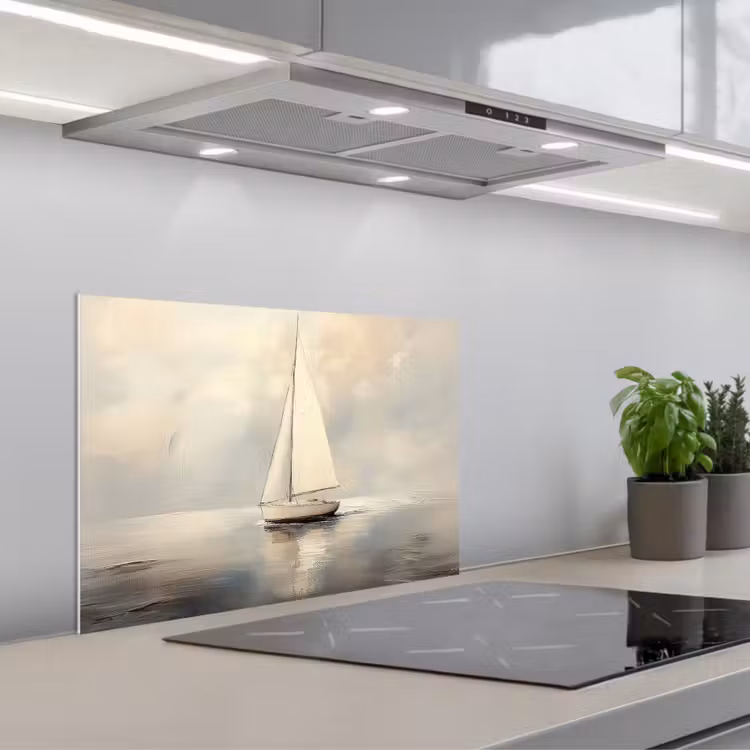 Spatscherm keuken - Zeilschip - Zee - Bewolkt — 5