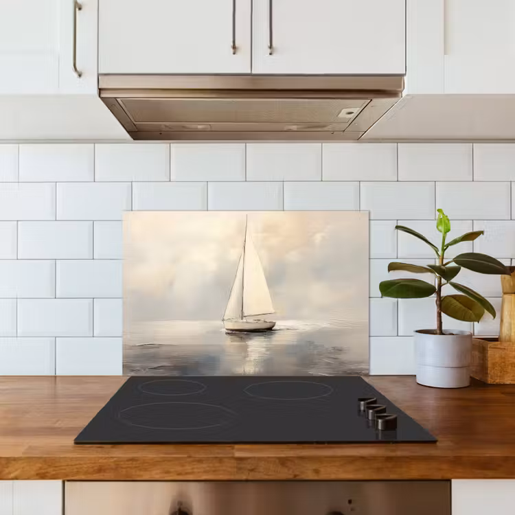 Spatscherm keuken - Zeilschip - Zee - Bewolkt — 6