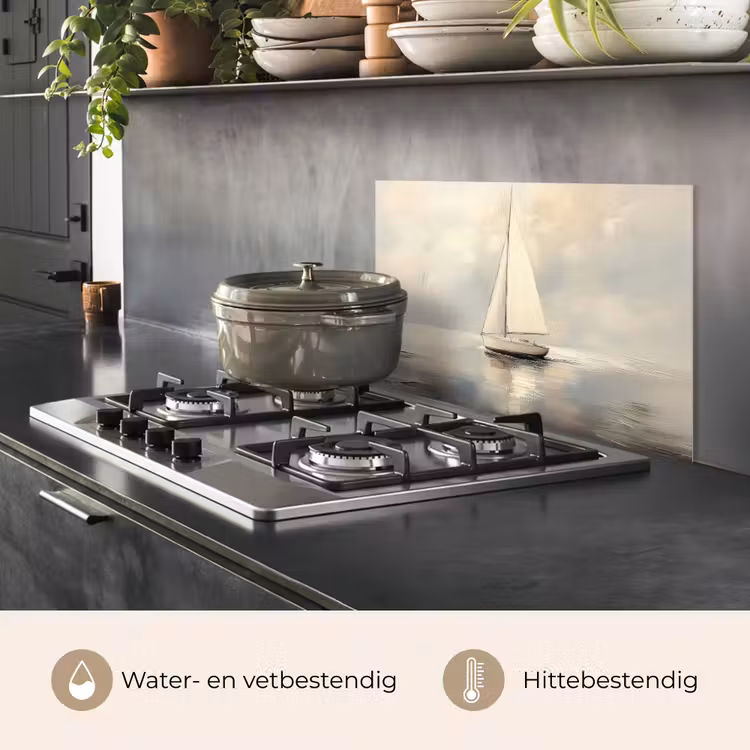 Spatscherm keuken - Zeilschip - Zee - Bewolkt — 7