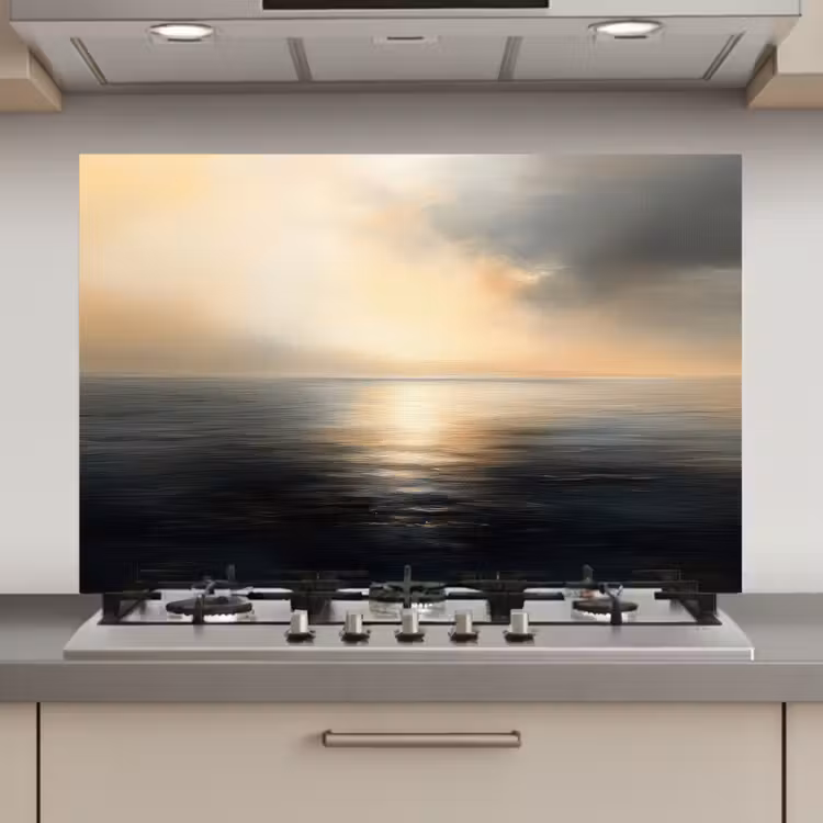 Spatscherm keuken - Zon - Horizon - Zee — 1