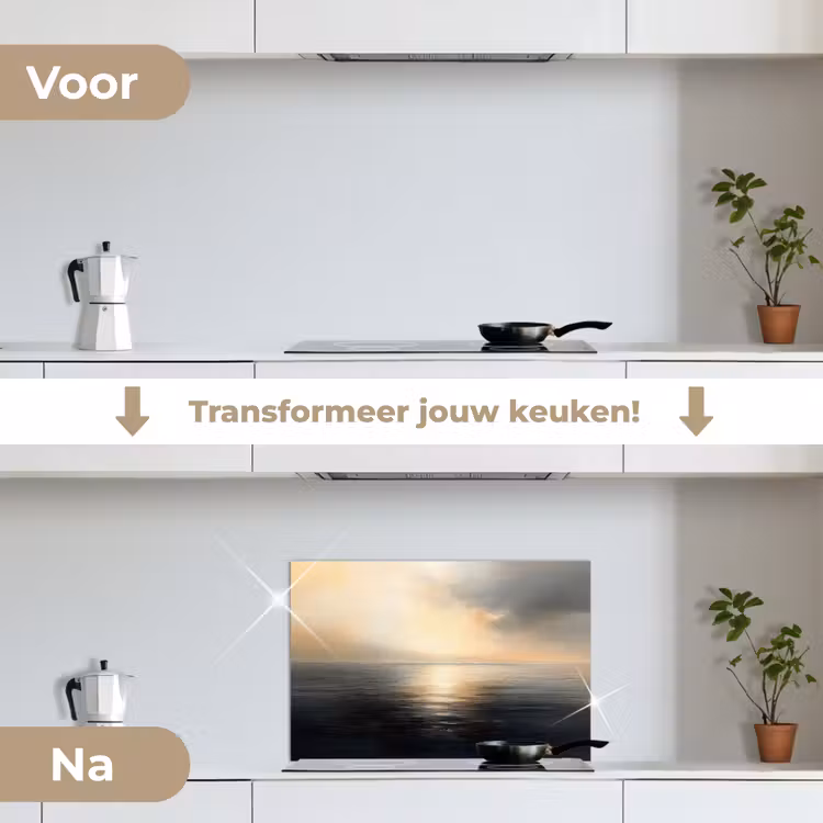 Spatscherm keuken - Zon - Horizon - Zee — 3
