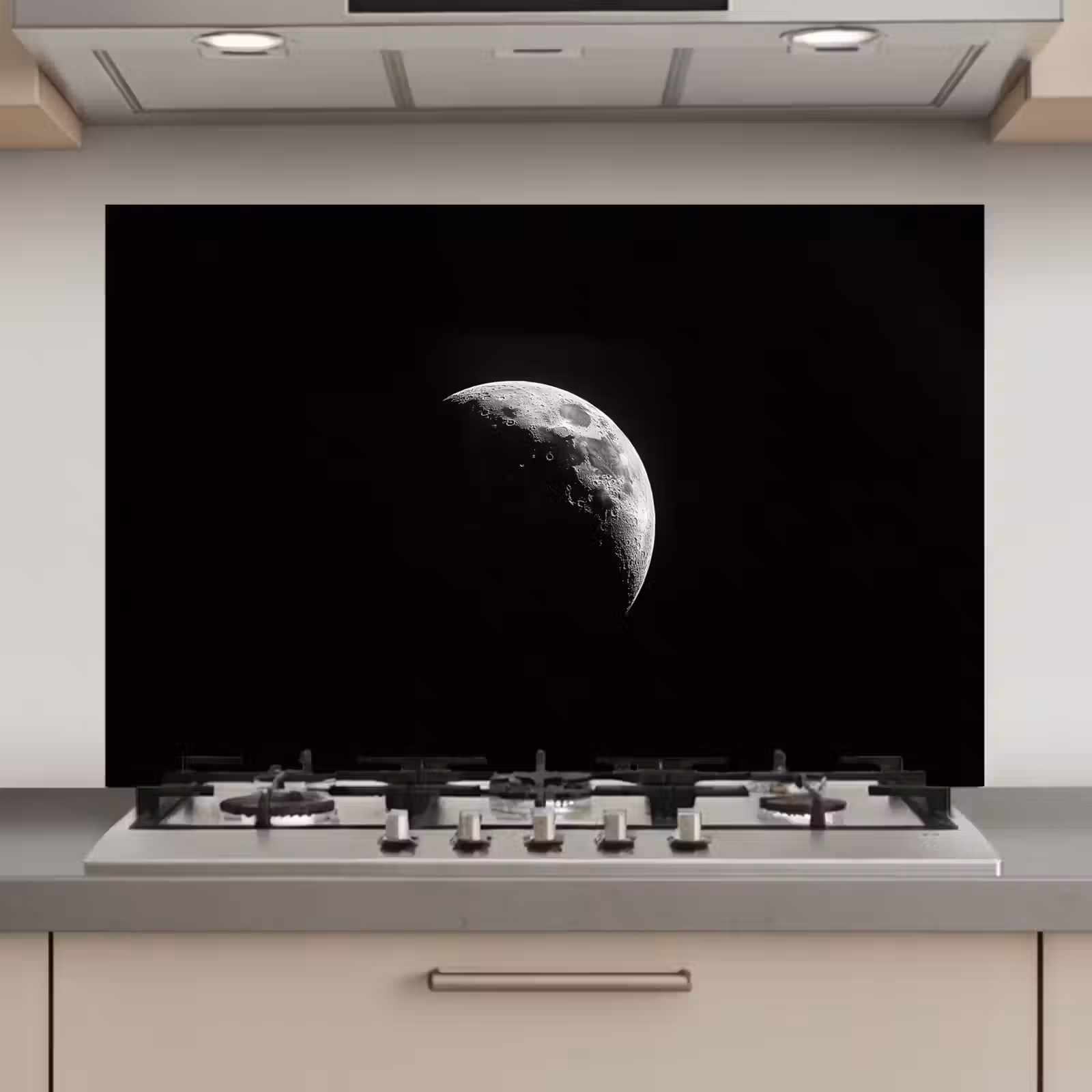Spatscherm keuken - Maan - Hemel - Zwart - Schaduw — 1