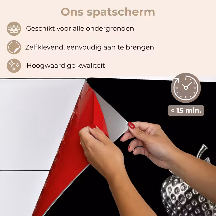 Spatscherm keuken - Aardbei - Zaadstructuur - Realistisch — 4