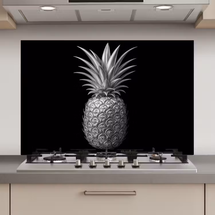 Spatscherm keuken - Ananas - Gedetailleerd - Bladeren — 1
