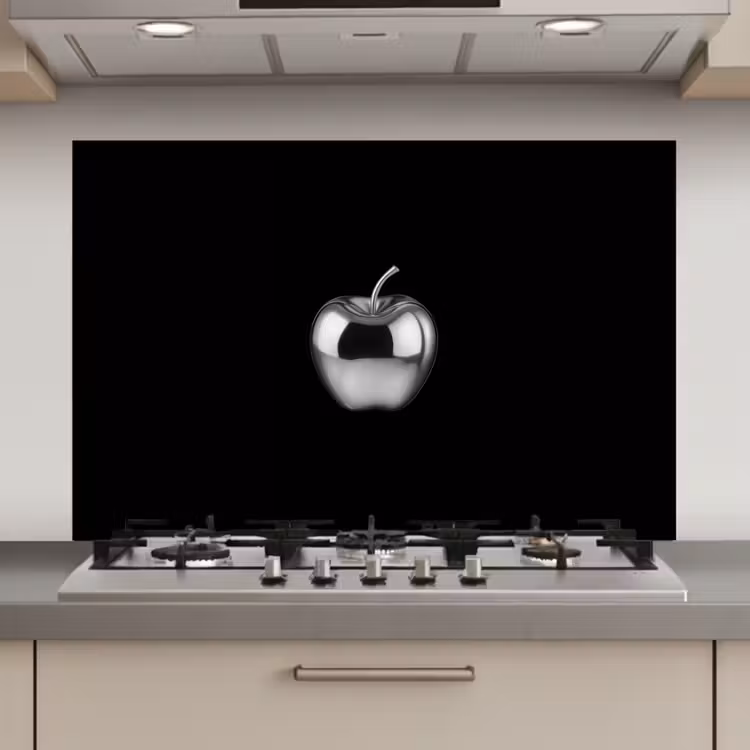 Spatscherm keuken - Appel - Metallic - Symmetrisch — 1