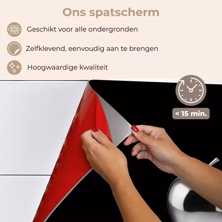 Spatscherm keuken - Appel - Metallic - Symmetrisch — 4