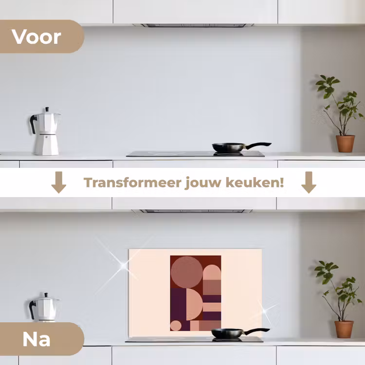 Spatscherm keuken - Geometrisch - Cirkels - Rood — 3
