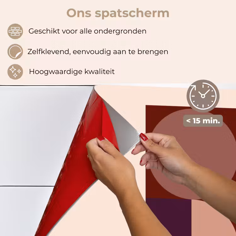 Spatscherm keuken - Geometrisch - Cirkels - Rood — 4