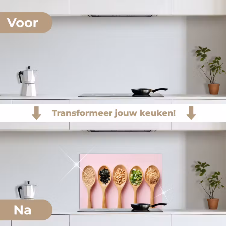 Spatscherm keuken - Ingrediënten - Lepels - Hout - Roze — 3