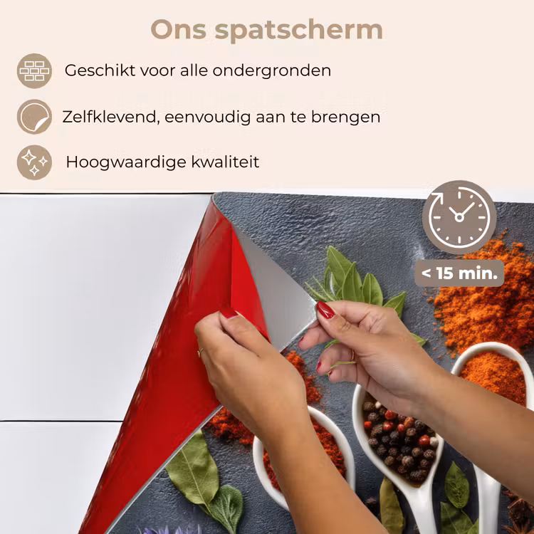 Spatscherm keuken - Lepels - Wit - Poeder - Kruiden — 4