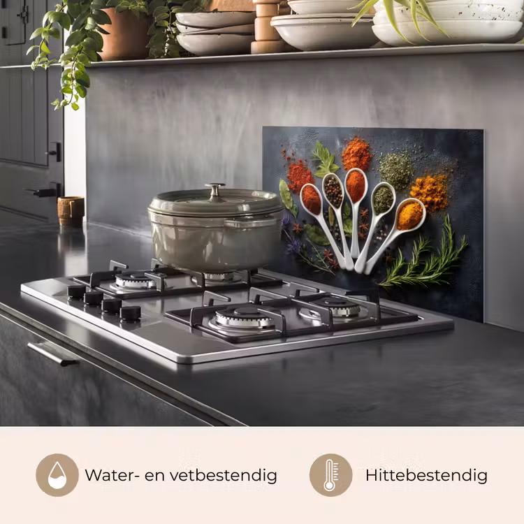 Spatscherm keuken - Lepels - Wit - Poeder - Kruiden — 7