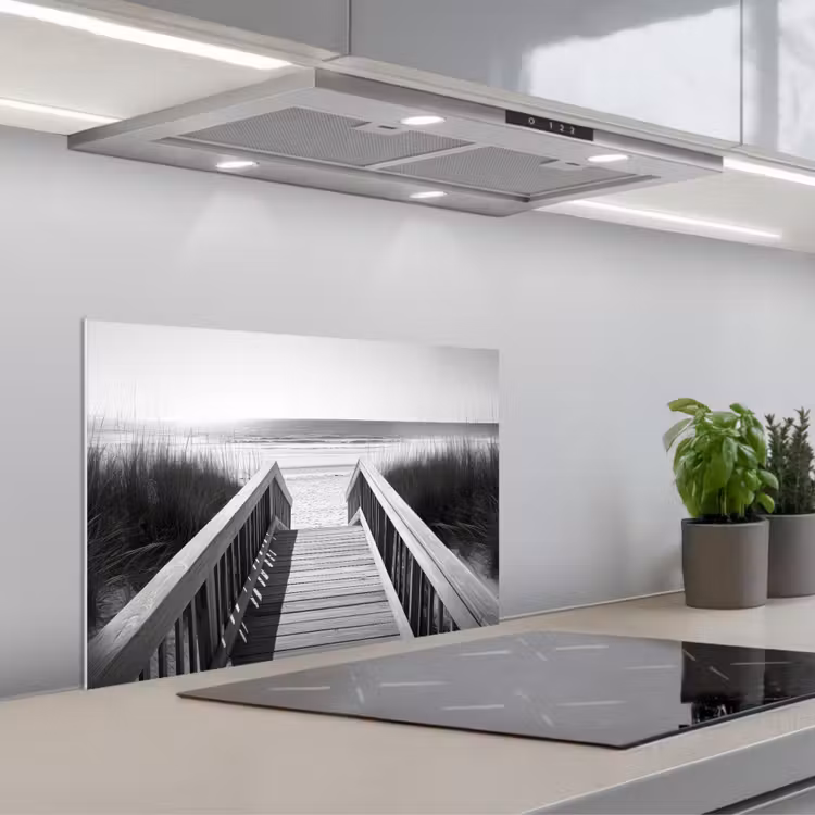 Spatscherm keuken - Loopbrug - Hout - Strand - Zee — 5