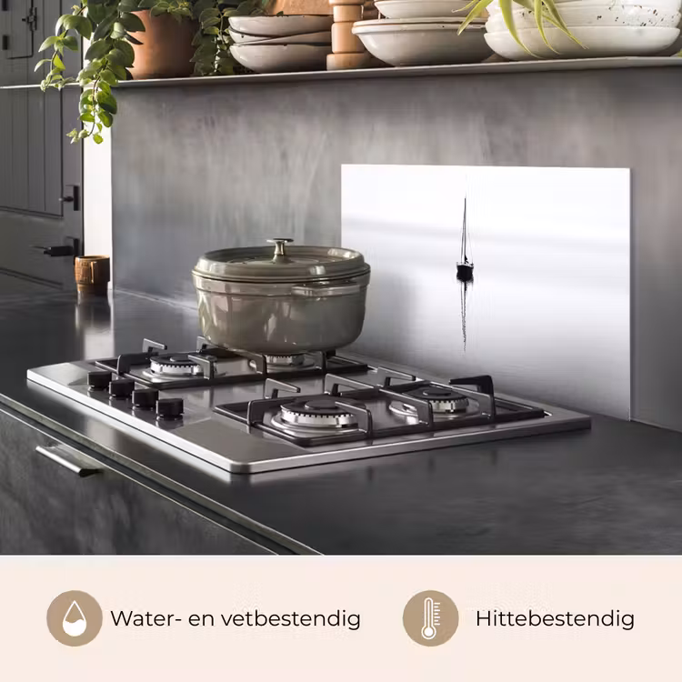 Spatscherm keuken - Zeilboot - Zwart - Water - Silhouet — 7