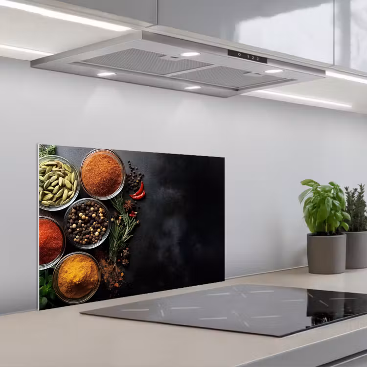 Spatscherm keuken - Glazen - Bakjes - Blaadjes - Kruiden — 5