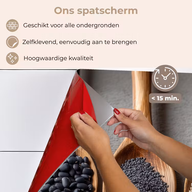 Spatscherm keuken - Houten - Lepels - Rijst - Zaden — 4