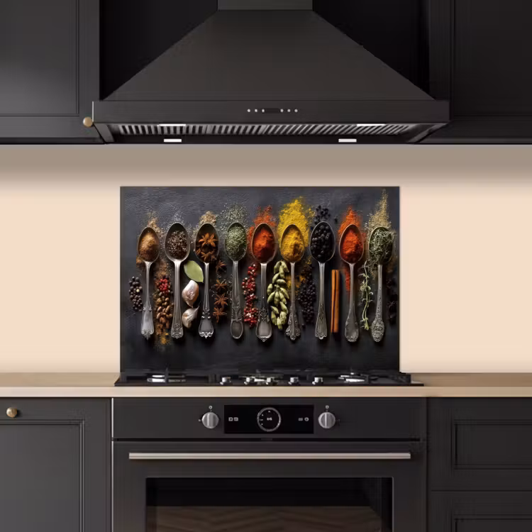 Spatscherm keuken - Lepels - Specerijen - Kaneel - Chili — 2