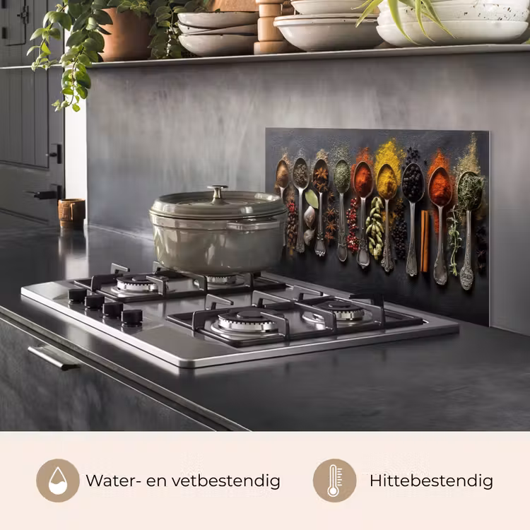 Spatscherm keuken - Lepels - Specerijen - Kaneel - Chili — 7