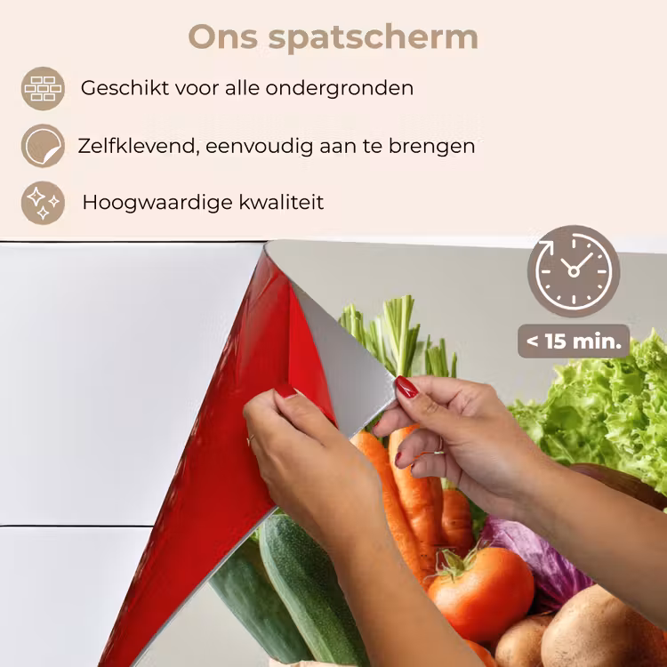 Spatscherm keuken - Papieren - Boodschappen - Groente - Kleurrijk — 4