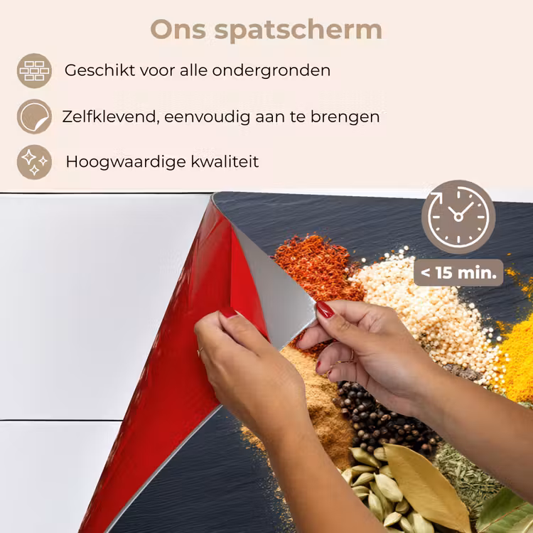 Spatscherm keuken - Specerijen - Mix - Hartvorm - Zwart — 4