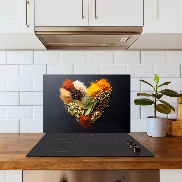 Spatscherm keuken - Specerijen - Mix - Hartvorm - Zwart — 6