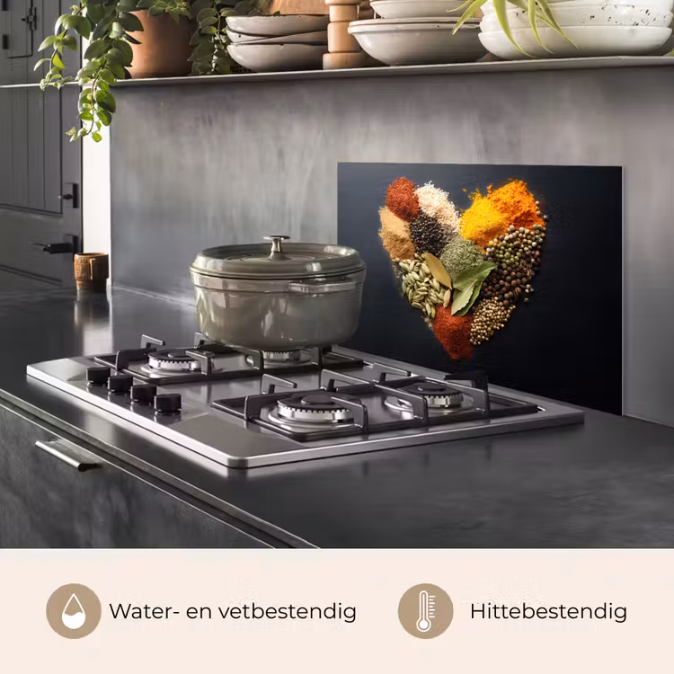 Spatscherm keuken - Specerijen - Mix - Hartvorm - Zwart — 7