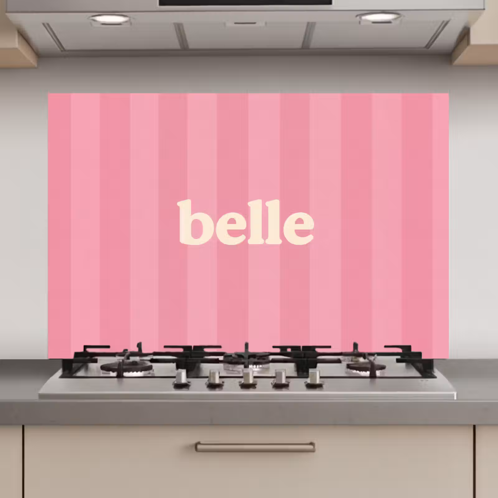 Spatscherm keuken - Roze - Gestreept - Belle — 1