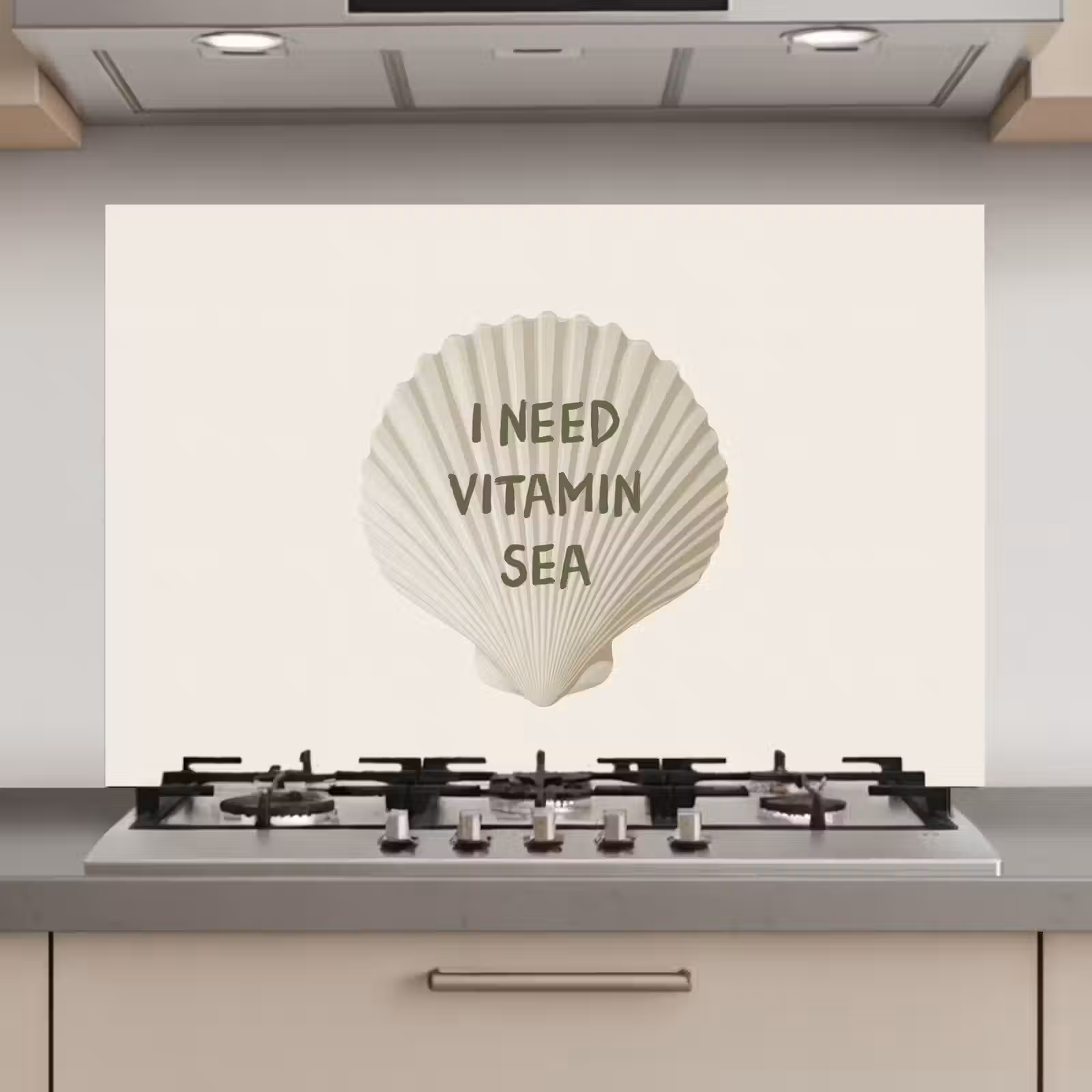 Spatscherm keuken - Schelp - Quote - Groen — 1