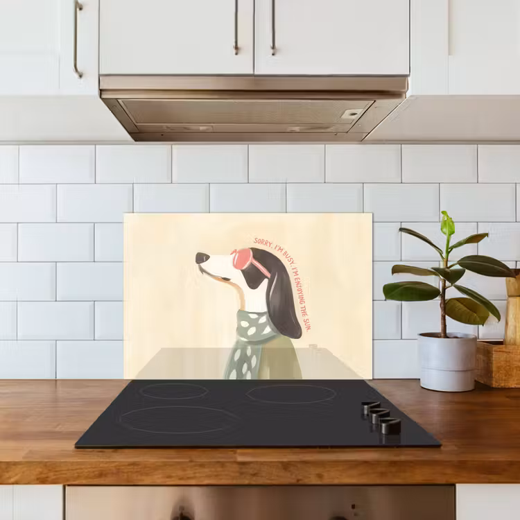 Spatscherm keuken - Quote - Hond - Zonnebril — 6