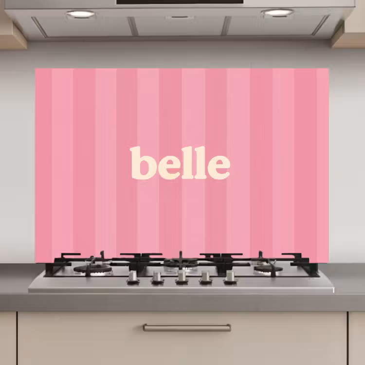 Spatscherm keuken - Roze - Gestreept - Belle — 1