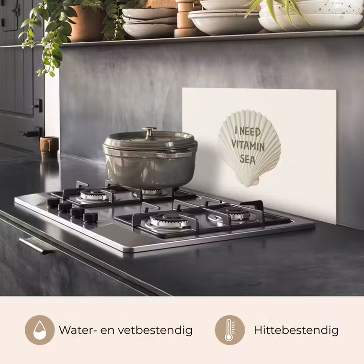 Spatscherm keuken - Schelp - Quote - Groen — 7