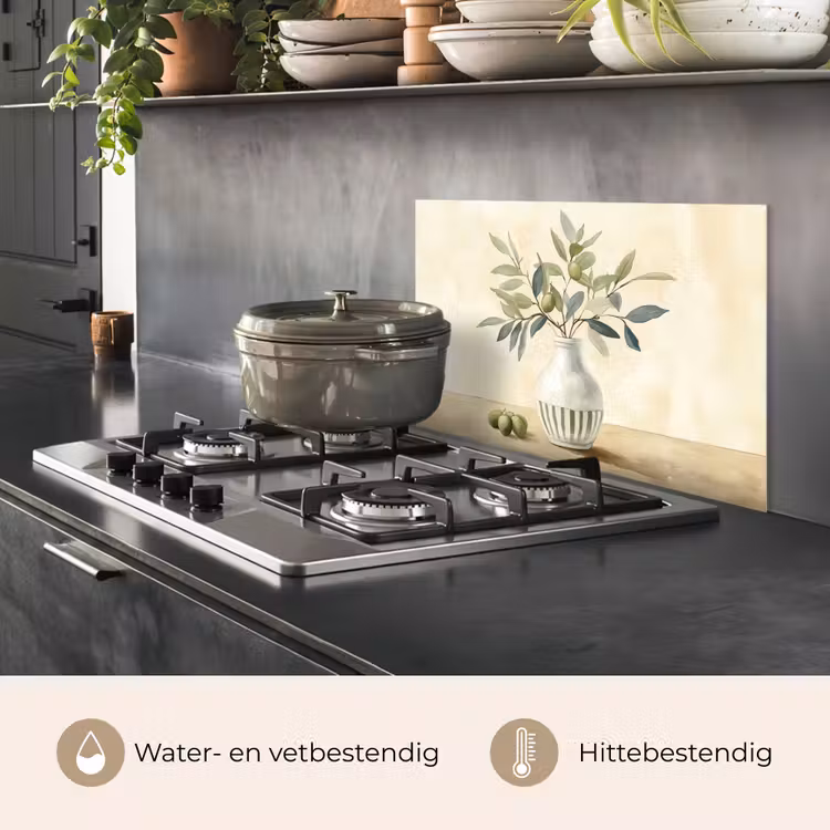 Spatscherm keuken - Vaas - Keramiek - Olijftakken — 7