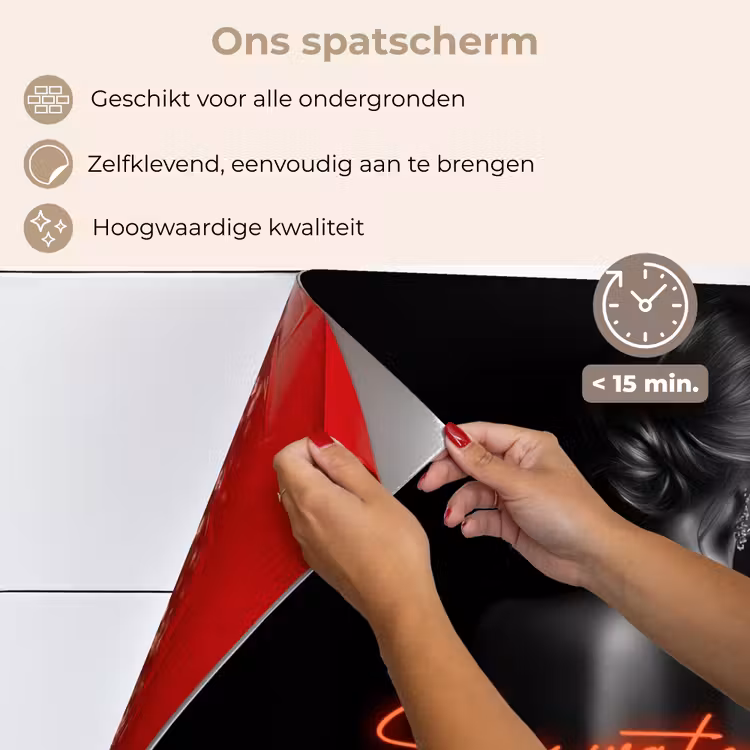 Spatscherm keuken - Wijn - Vrouw - Neon - Quote — 4