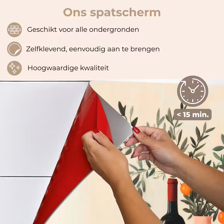 Spatscherm keuken - Wijnflessen - Takken - Sinaasappels — 4
