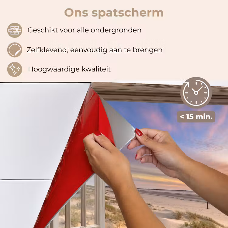 Spatscherm keuken - Doorkijk - Strand - Duinen - Natuur - Landschap — 4