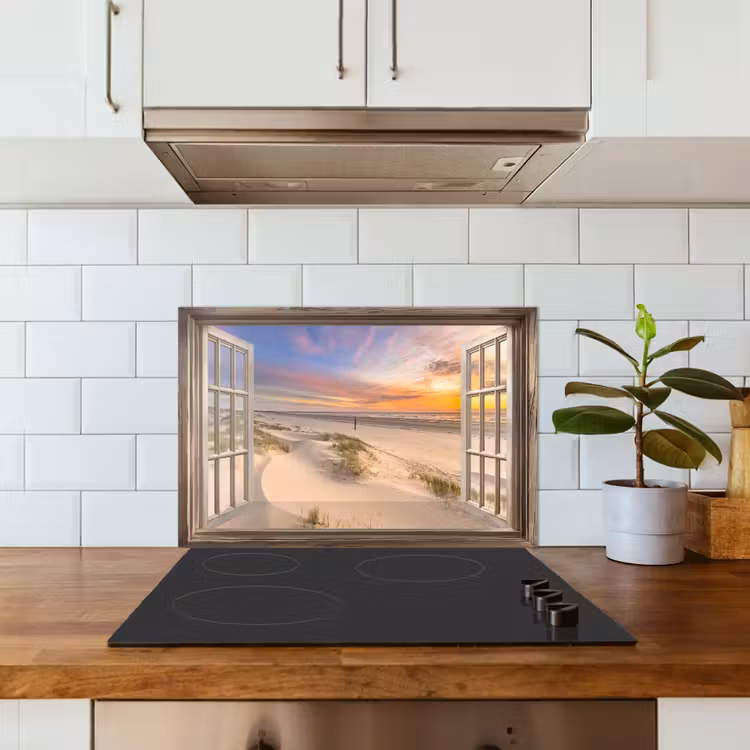 Spatscherm keuken - Doorkijk - Strand - Duinen - Natuur - Landschap — 6