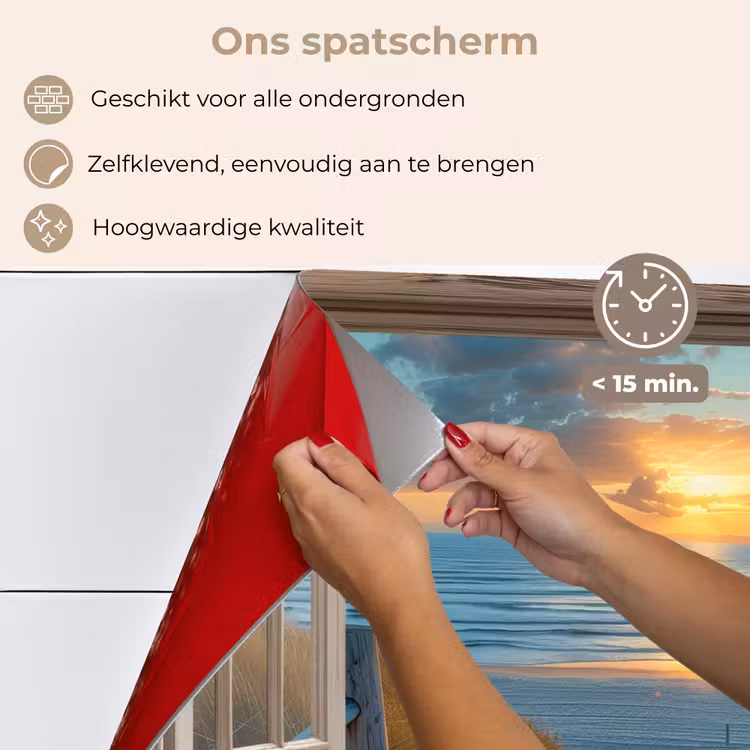 Spatscherm keuken - Doorkijk - Strand - Pad - Zonsondergang — 4