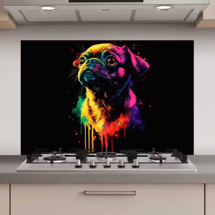 Spatscherm keuken - Puck - Hond - Verf - Kleuren — 1