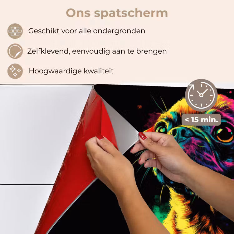 Spatscherm keuken - Puck - Hond - Verf - Kleuren — 4