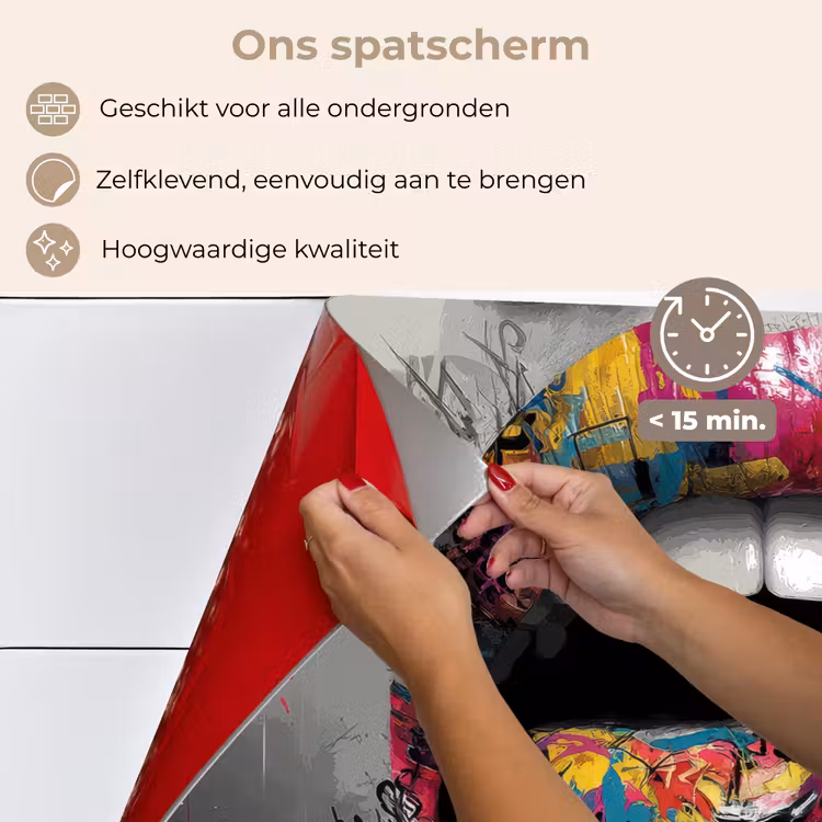 Spatscherm keuken - Lippen - Graffiti - Expressief — 4