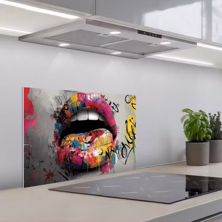 Spatscherm keuken - Lippen - Graffiti - Expressief — 5