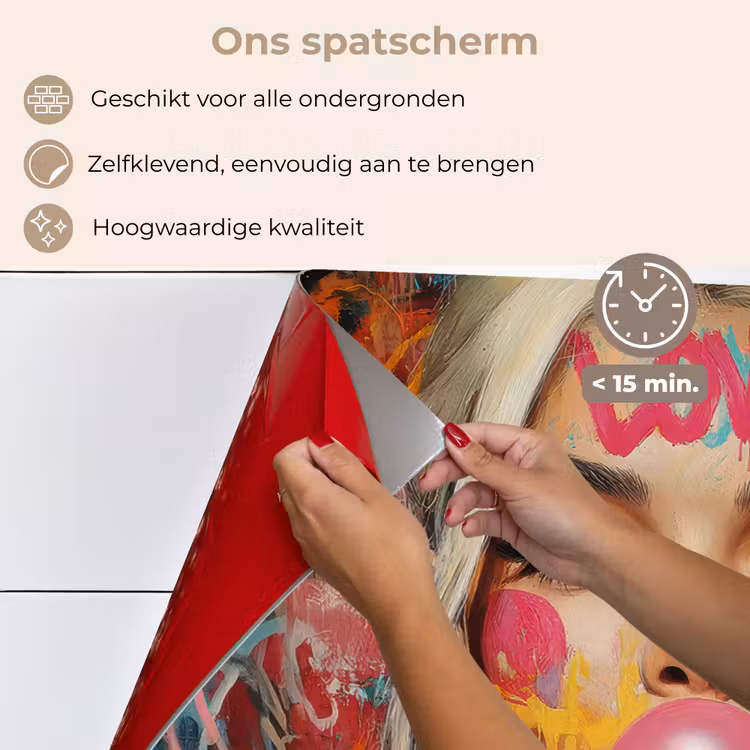 Spatscherm keuken - Vrouw - Kauwgom - Graffiti - Love — 4