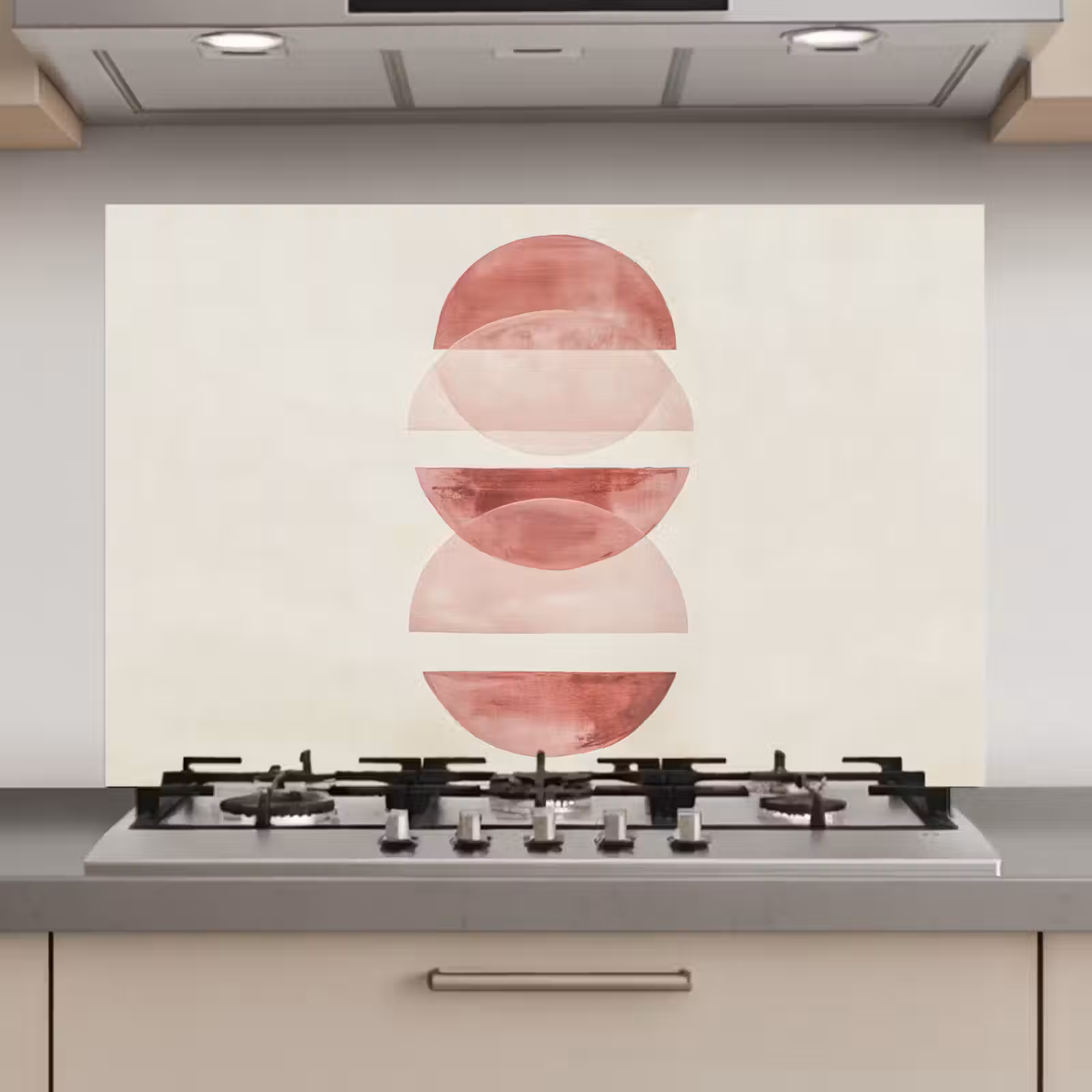 Spatscherm keuken - Minimalistisch - Cirkels - Roze — 1
