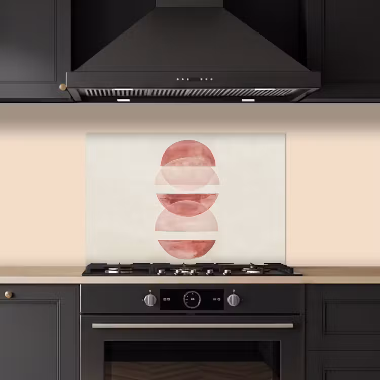 Spatscherm keuken - Minimalistisch - Cirkels - Roze — 2