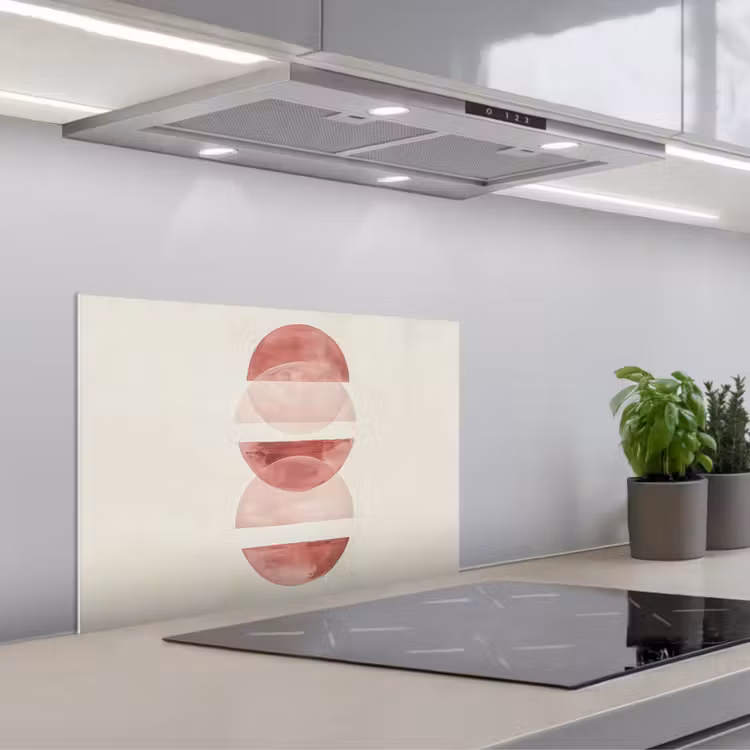 Spatscherm keuken - Minimalistisch - Cirkels - Roze — 5