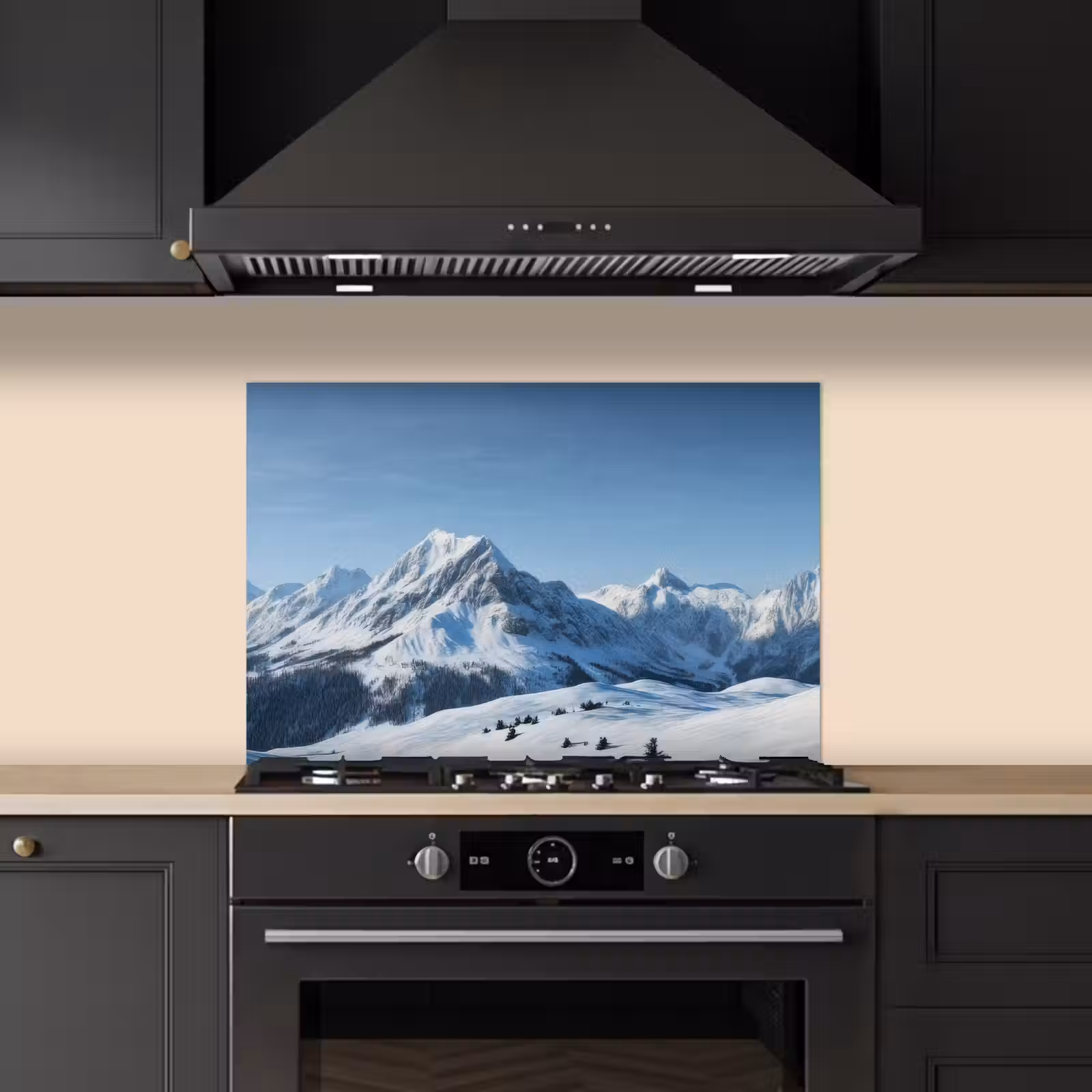 Spatscherm keuken - Bergen - Sneeuw - Winter — 1