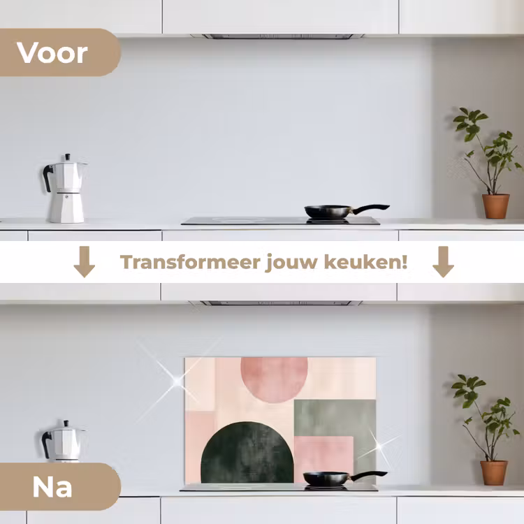 Spatscherm keuken - Vormen - Abstract - Cirkel - Zwart — 3