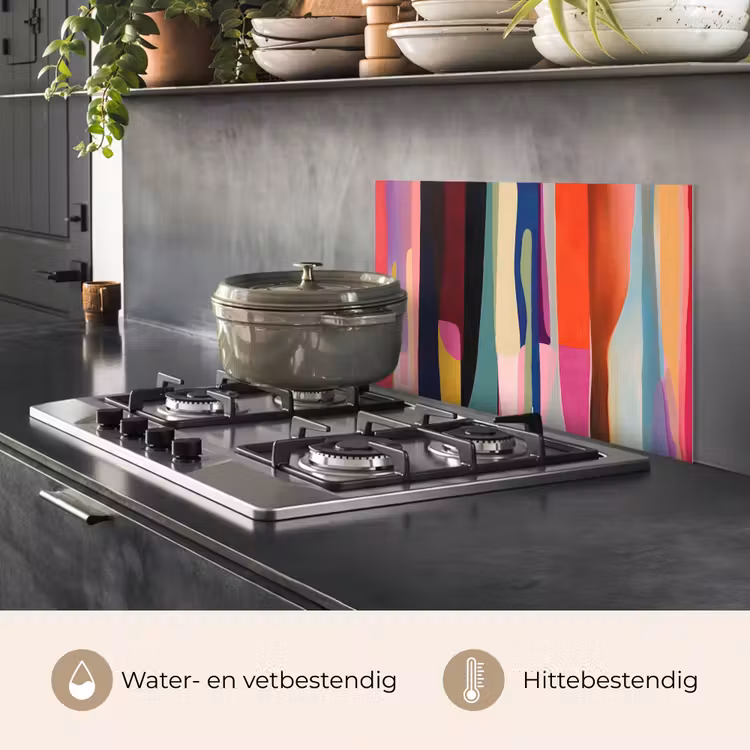 Spatscherm keuken - Kleurbanen - Verticaal - Kleurrijk — 7